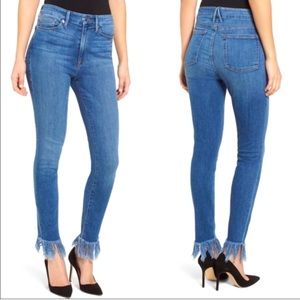 ISO Good American Fringe Hem Jeans